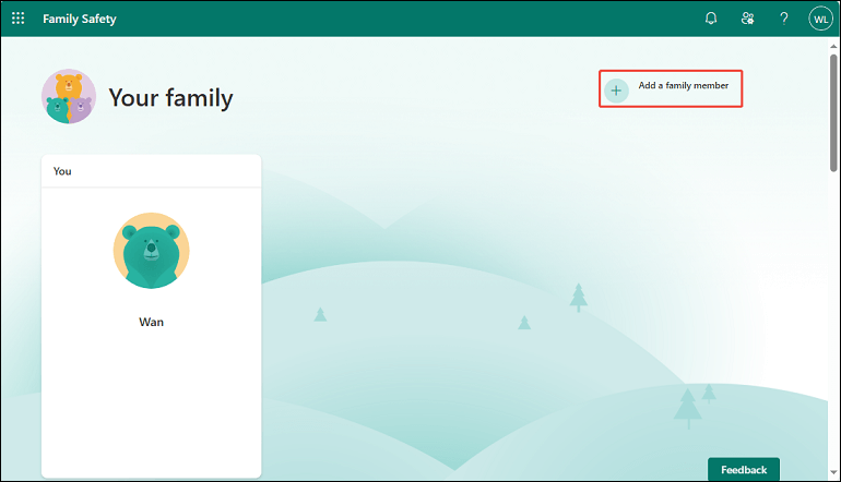 Click Add a family member to add your child’s or secondary account to the family group in Edge