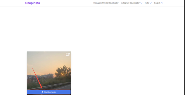 Click on Download Video to begin to download the Instagram video in SnapInsta