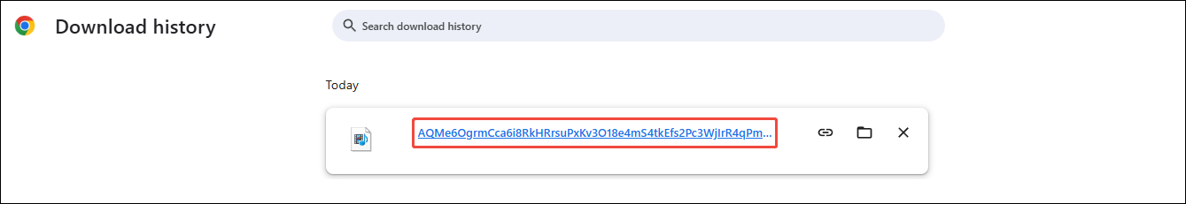Find the downloaded video in the Downloads section of Chrome