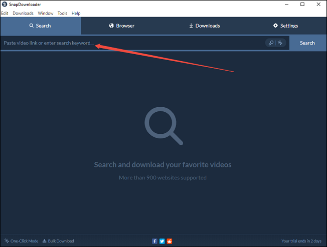 Paste the Instagram video link into the Paste video link or enter search keyword box in SnapDownloader