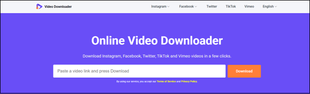 The main interface of viddown.net