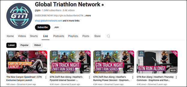Go to Global Triathlon Network to watch triathlon videos