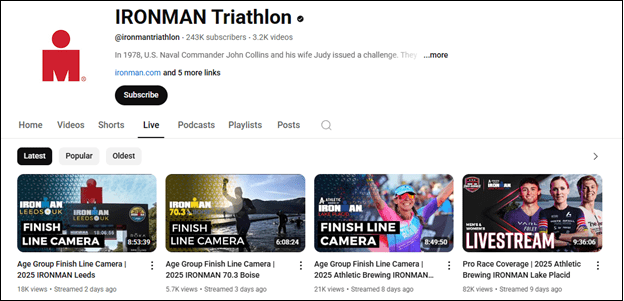 Watch triathlon YouTube videos on IRONMAN Triathlon