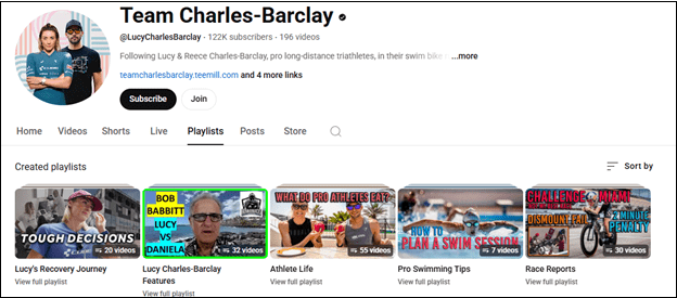 Go to Team Charles-Barclay to enjoy triathlon videos