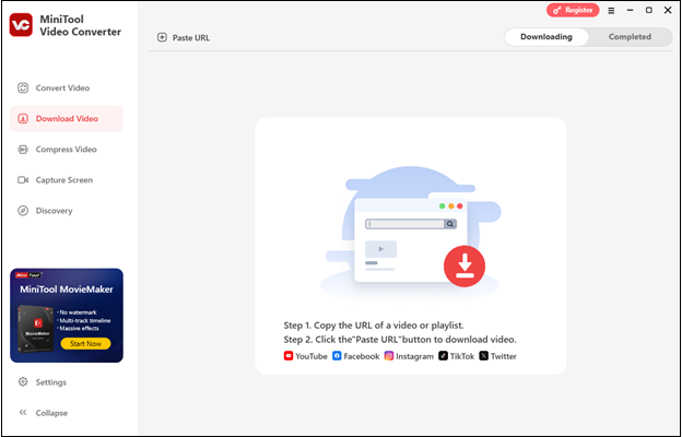 The downloading interface of MiniTool Video Converter