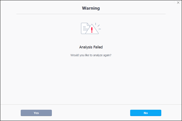 WinX YouTube Downloader shows the “Analyze Failed” error message after pasting the link and clicking Analyze