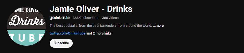 The channel homepage of Jamie Oliver