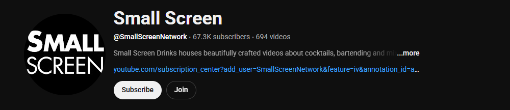 The channel homepage of Small Screen