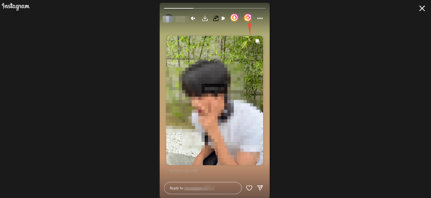 Click on Repost to repost the Instagram Stories with FastSave