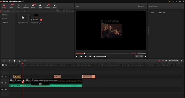 Edit the downloaded Instagram Reel in MiniTool MovieMaker