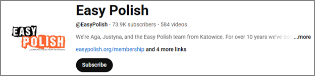 The channel interface of Easy Polish
