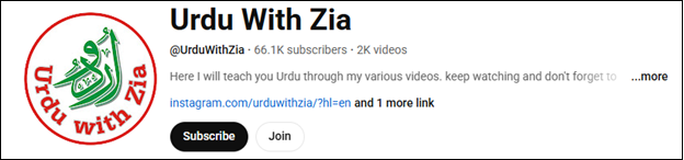 Go to Urdu With Zia to learn Urdu