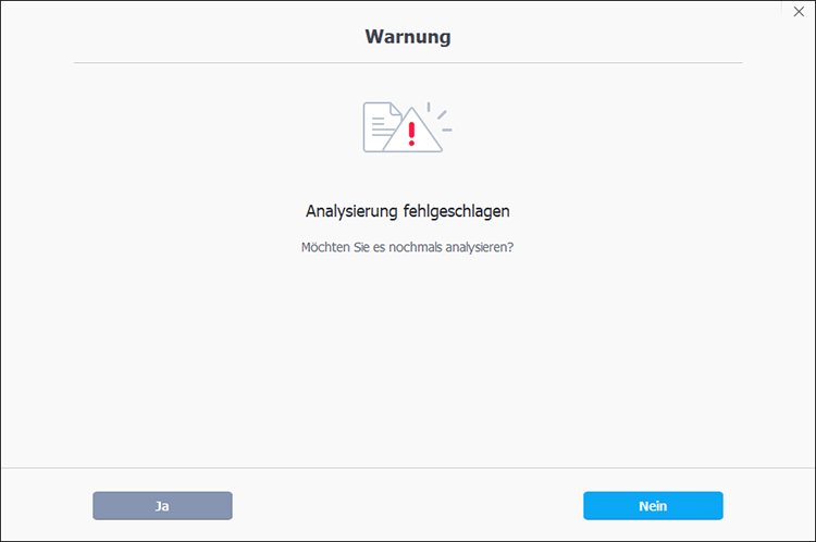 WinX YouTube Downloader zeigt die Fehlermeldung „Analysierung fehlgeschlagen“ nach dem Einfügen des Links und Klicken auf Analysieren
