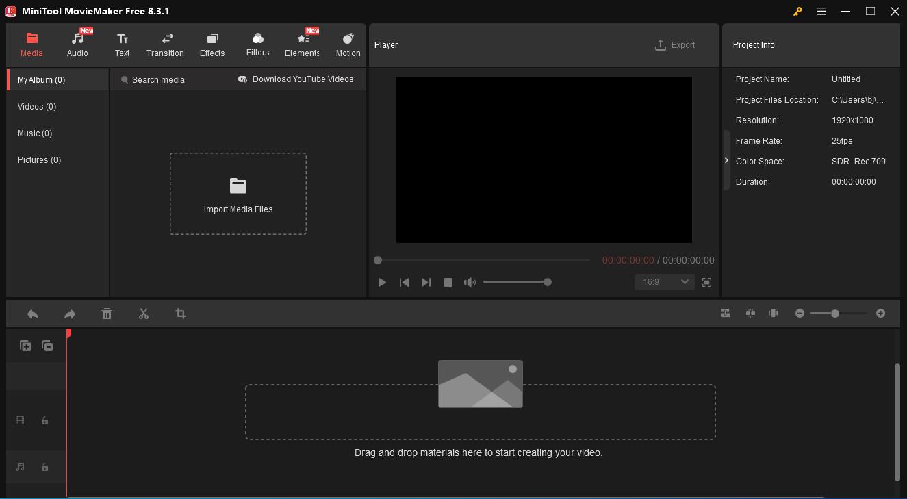 Go to the MiniTool MovieMaker to choose the YouTube intro templates