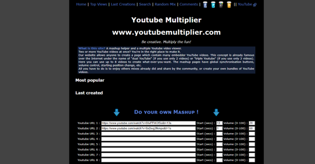 The main interface of YouTube Multiplier