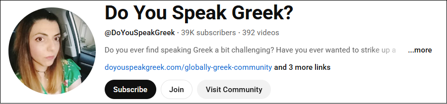 The channel interface of Do You Speak Greek?