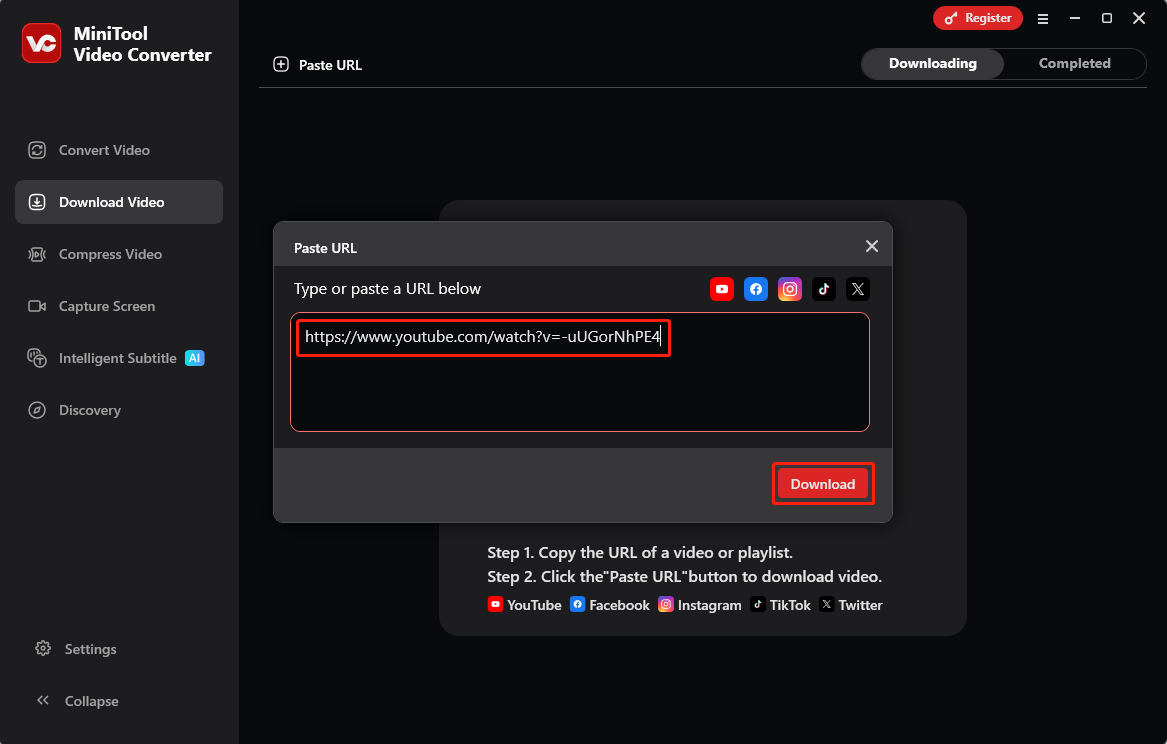 Klicken Sie anschließend auf Herunterladen.