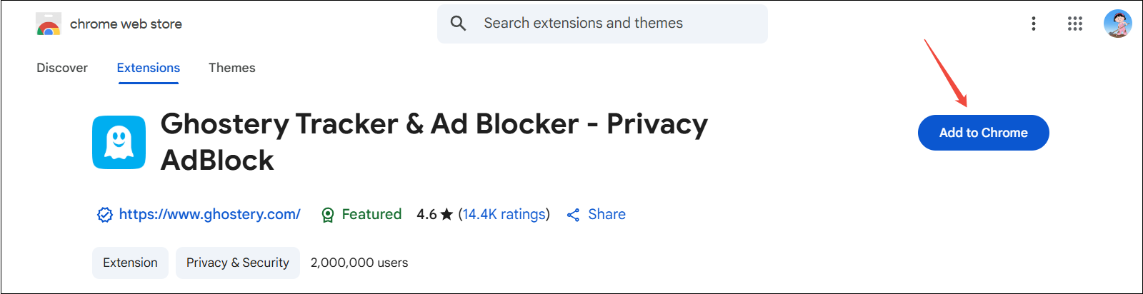 Click on Add Chrome to activate the download pop-up window