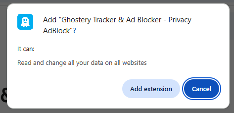 Click on Add extension to download Ghostery