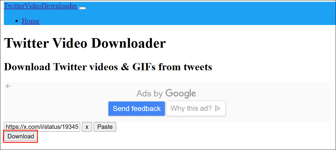 Twitter Video DownloaderでTwitter動画をダウンロード