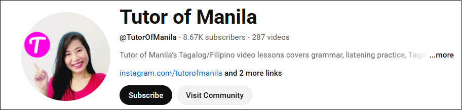 Learn Filipino on Tutor of Manila