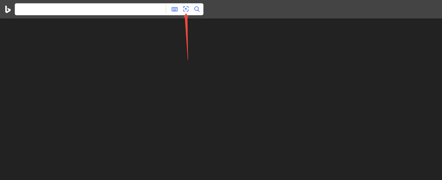 Click on Search using an image to upload an image on Bing Image Search
