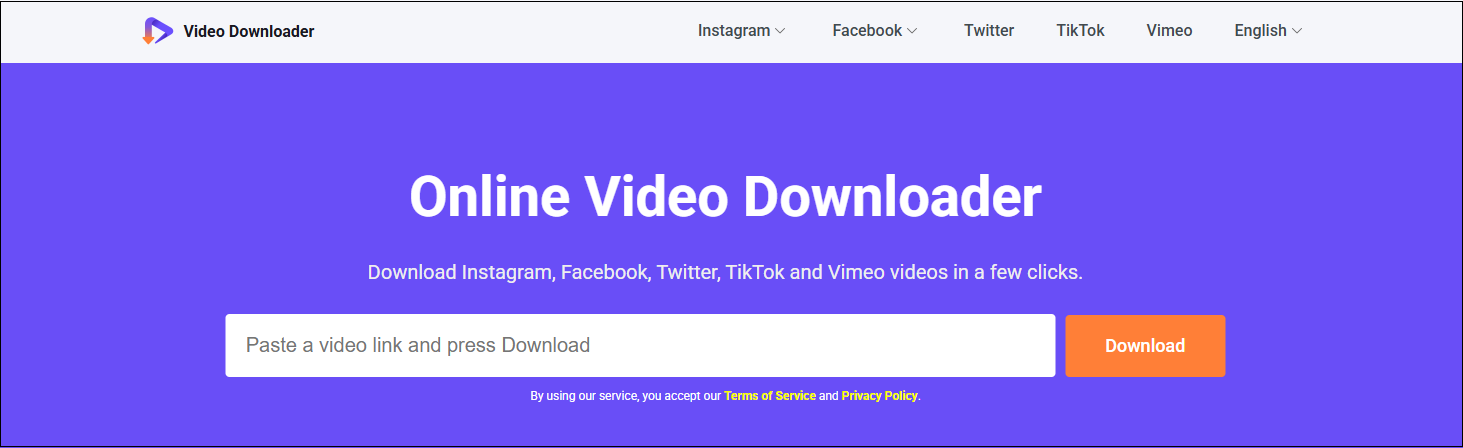 The main interface of viddown.net