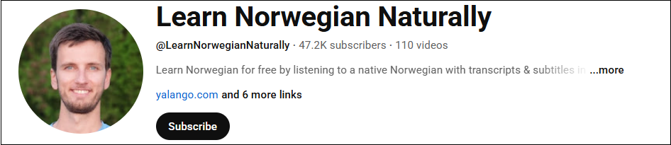 The channel interface of Learn Norwegian Naturally