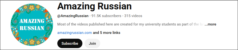 The channel interface of Amazing Russian