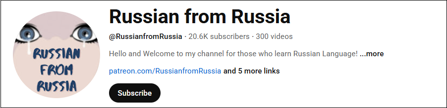 The channel interface of Russian from Russia