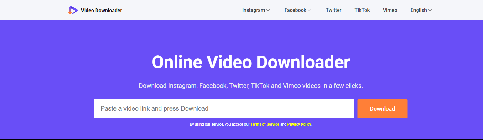The main interface of viddown.net
