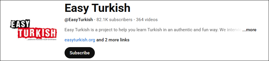 The channel interface of Easy Turkish