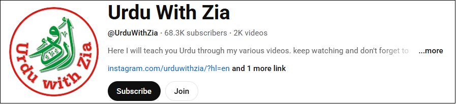 Go to Urdu With Zia to learn Urdu