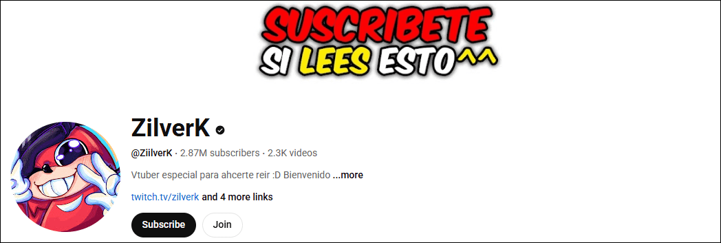 The interface of the virtual YouTuber, ZilverK