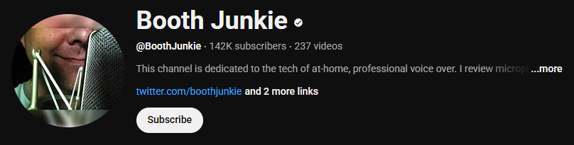 Go to the YouTube channel Booth Junkie to learn voice-over