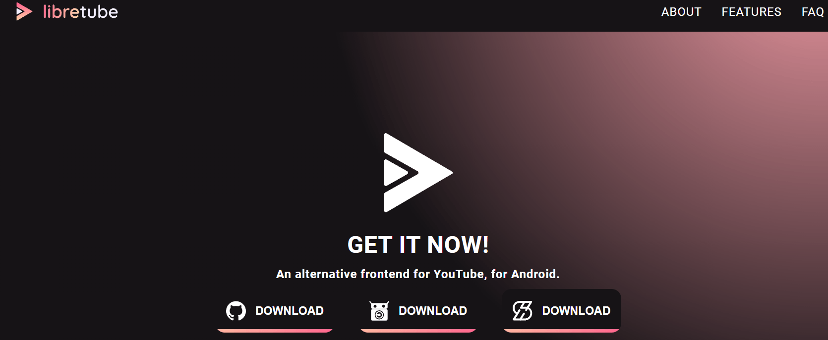 The download interface of LibreTube on Google Chrome