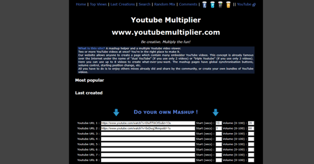 Die Hauptoberfläche von YouTube Multiplier