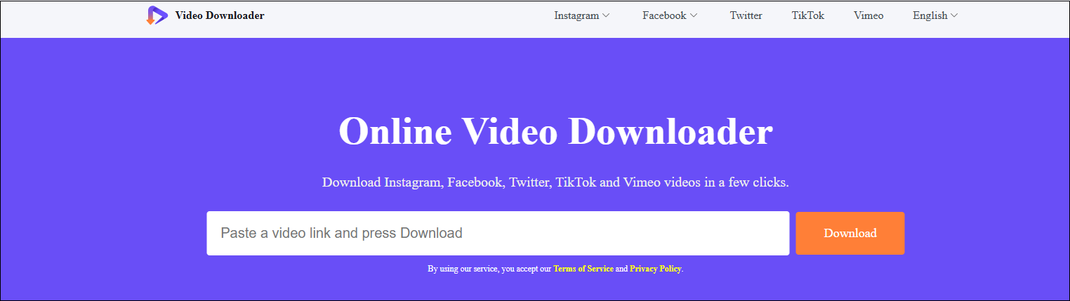 The main interface of viddown.net