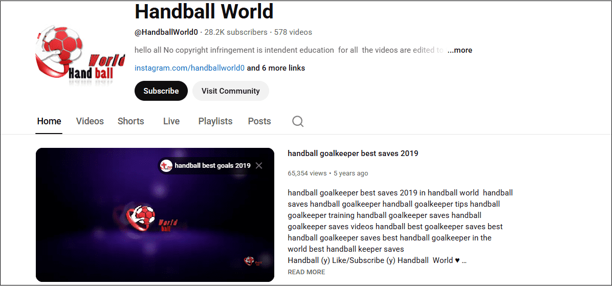 Go to Handball World to learn handball skills