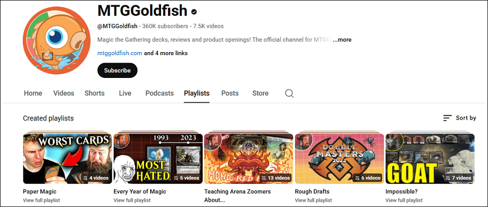 Watch MTG videos on MTGGoldfish