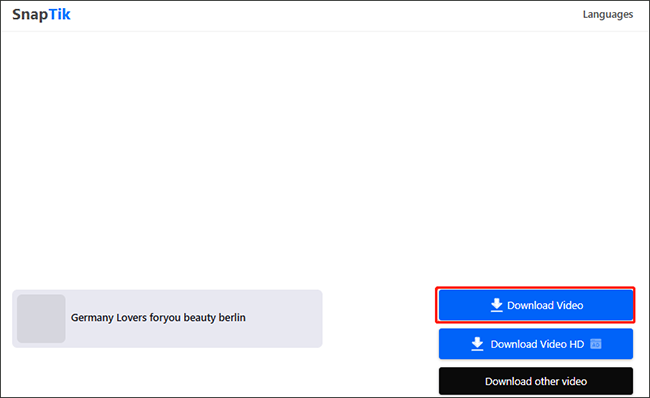 Download-Video-Schaltfläche im neuen Fenster, Werbung bei HD-Download
