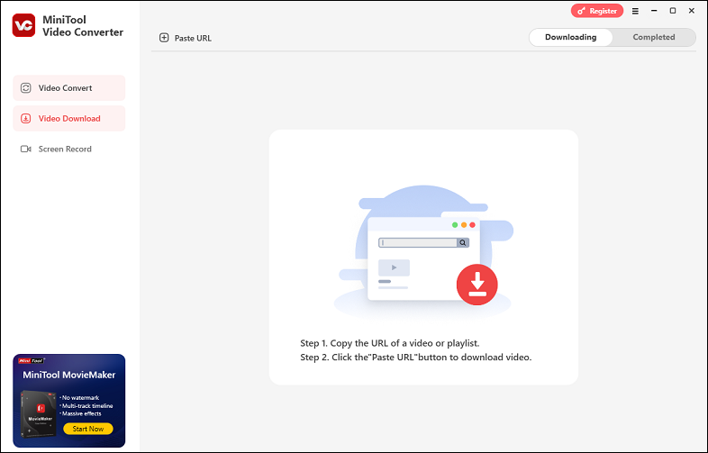 L'interface principale de MiniTool Video Converter.