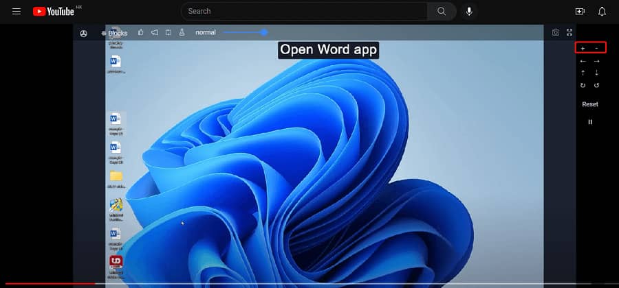 Das Zoom-Panel von Turn Off the Lights