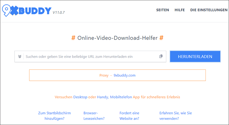Die Hauptoberfläche von 9xbuddy.
