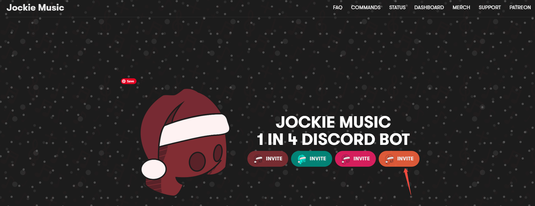The Jockie Music interface with an Invite button selected.