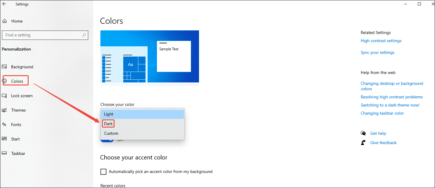Press Windows + I > Personalize > Colors > Dark to set the system Theme