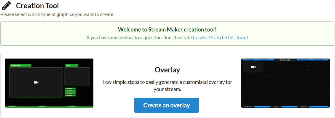 The interface of Strmaker.com.