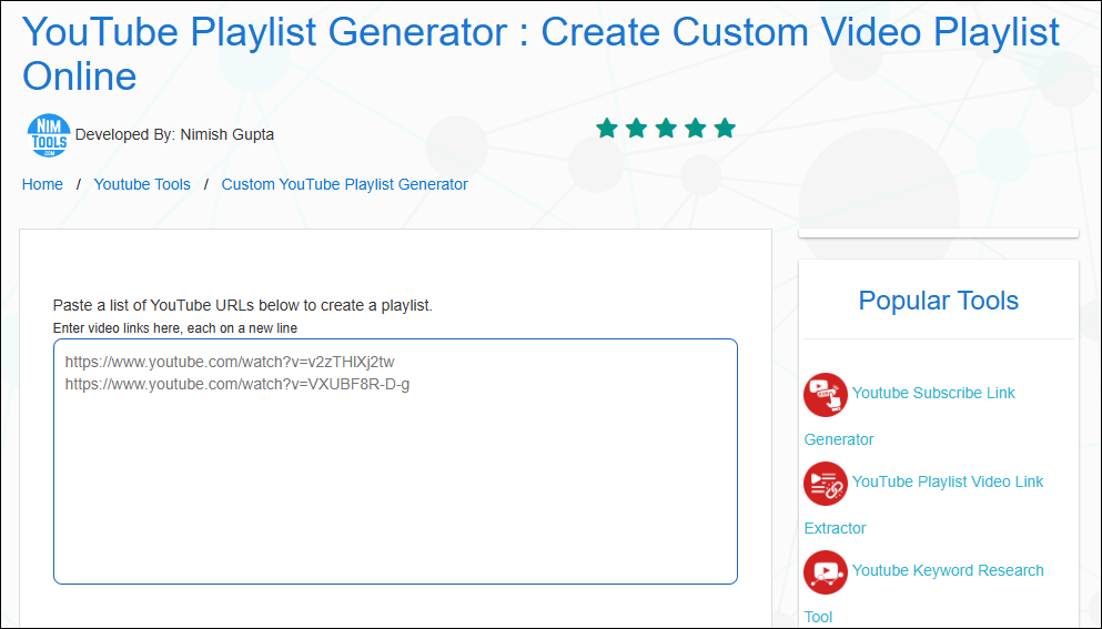 The main interface of NimTools.