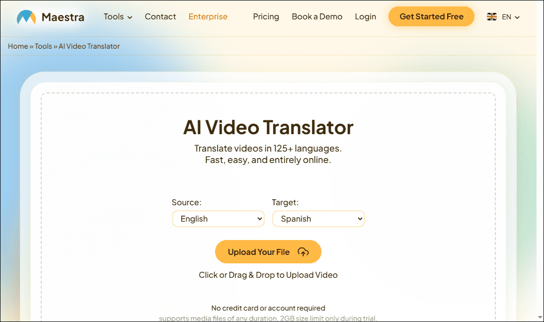 The main interface of Maestra.