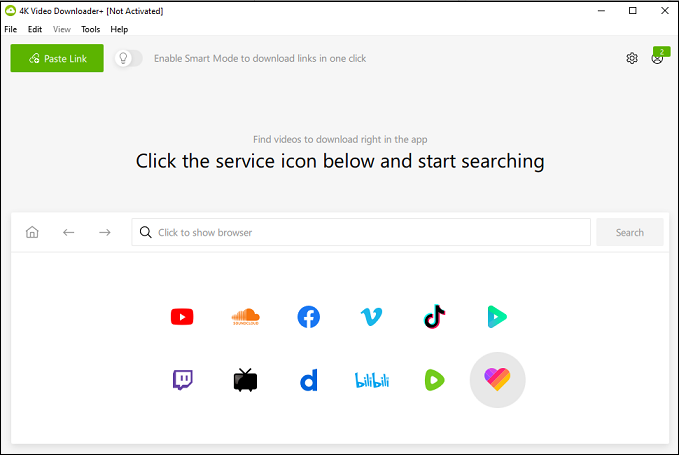 A interface do 4K Video Downloader.